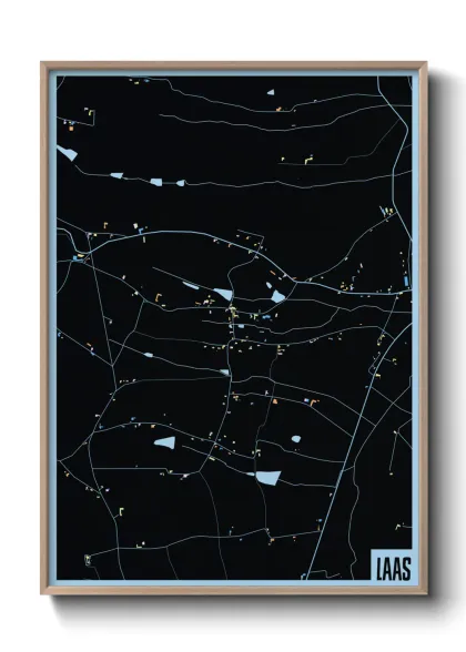 Une affiche de carte sur Laas