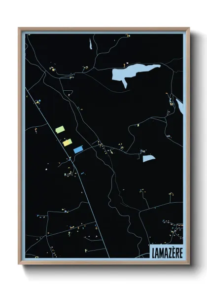 Une affiche de carte sur Lamazère