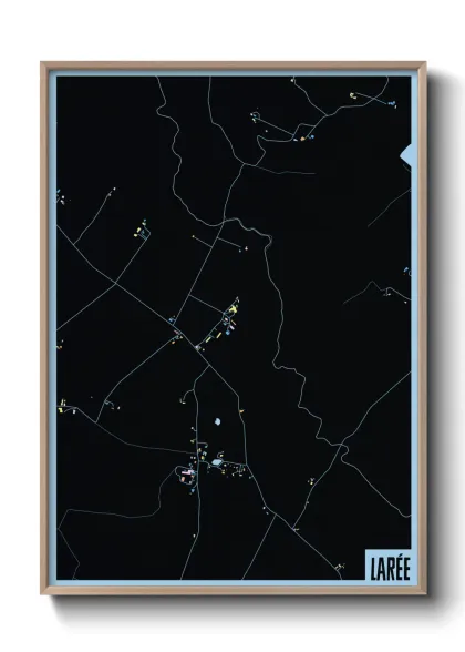 Une affiche de carte sur Larée