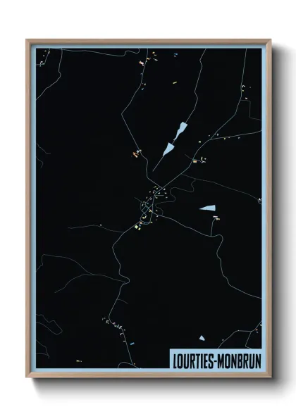 Une affiche de carte sur Lourties-Monbrun