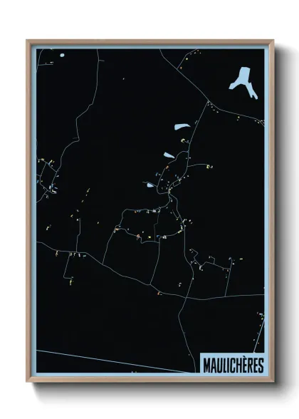 Une affiche de carte sur Maulichères