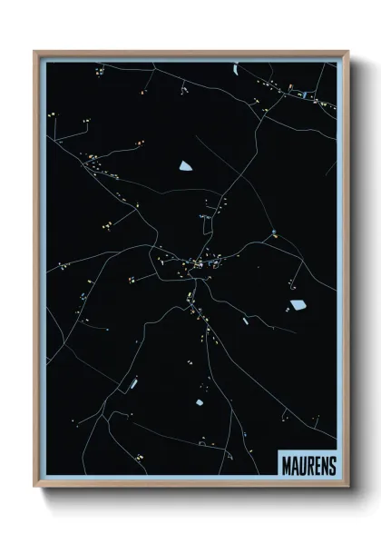 Une affiche de carte sur Maurens