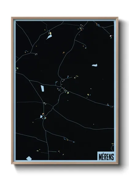 Une affiche de carte sur Mérens