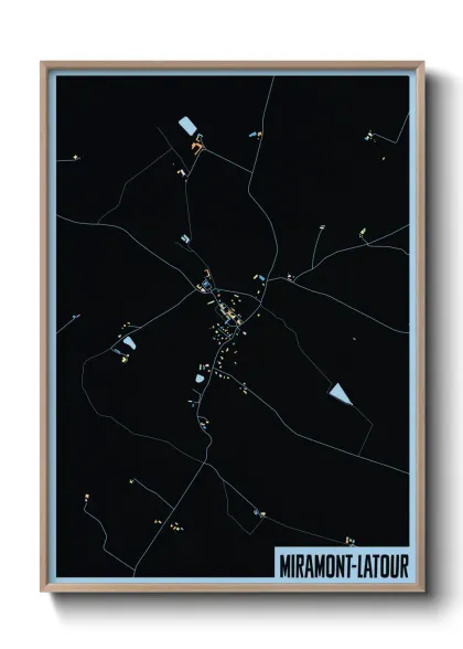 Une affiche de carte sur Miramont-Latour