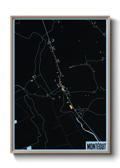 Une affiche de carte sur Montégut