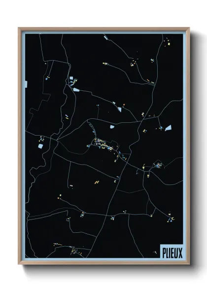 Une affiche de carte sur Plieux