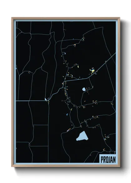 Une affiche de carte sur Projan