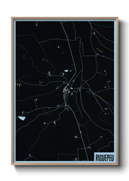 Une affiche de carte sur Riguepeu