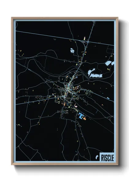 Une affiche de carte sur Riscle