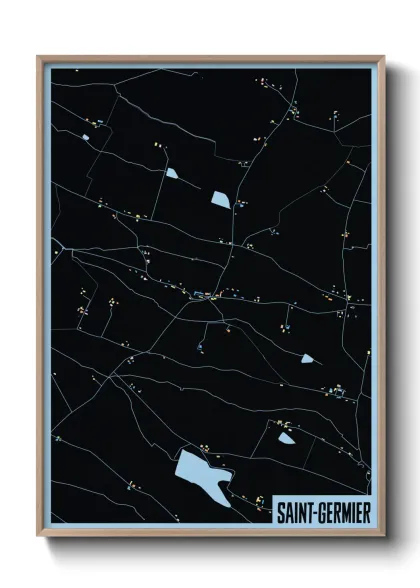 Une affiche de carte sur Saint-Germier