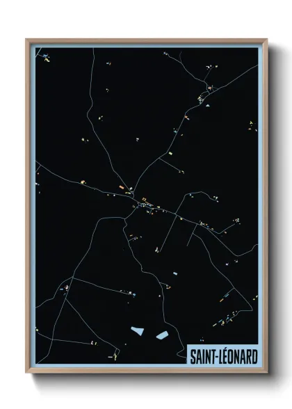 Une affiche de carte sur Saint-Léonard