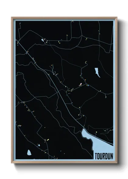 Une affiche de carte sur Tourdun