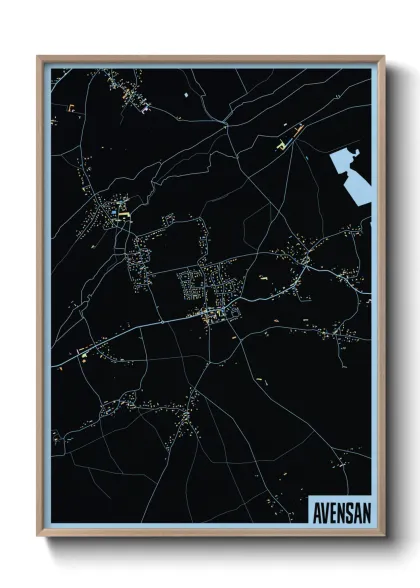 Une affiche de carte sur Avensan