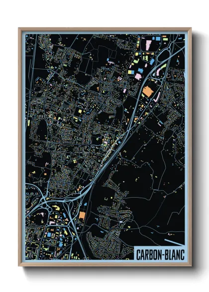 Une affiche de carte sur Carbon-Blanc