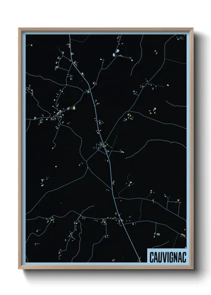 Une affiche de carte sur Cauvignac