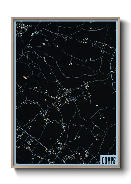 Une affiche de carte sur Comps