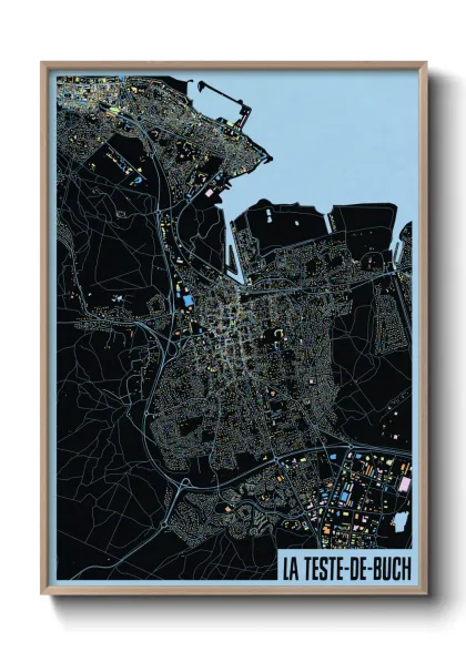 Une affiche de carte sur La Teste-de-Buch