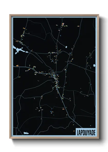 Une affiche de carte sur Lapouyade