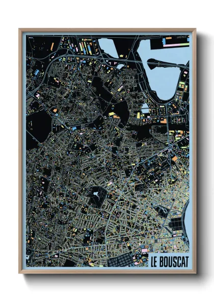 Une affiche de carte sur Le Bouscat