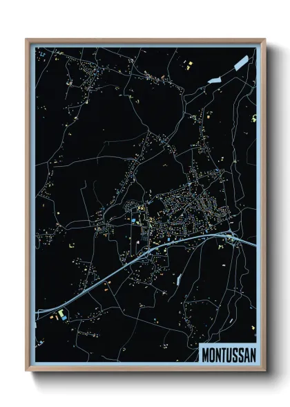 Une affiche de carte sur Montussan