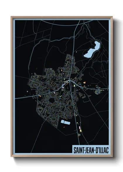 Une affiche de carte sur Saint-Jean-d'Illac