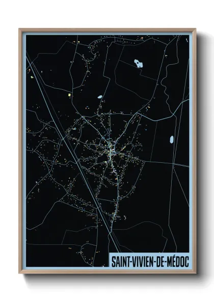 Une affiche de carte sur Saint-Vivien-de-Médoc