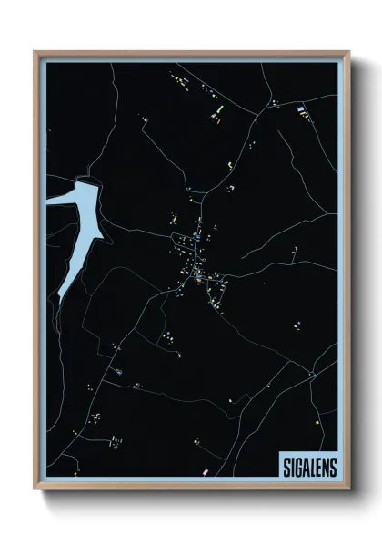 Une affiche de carte sur Sigalens