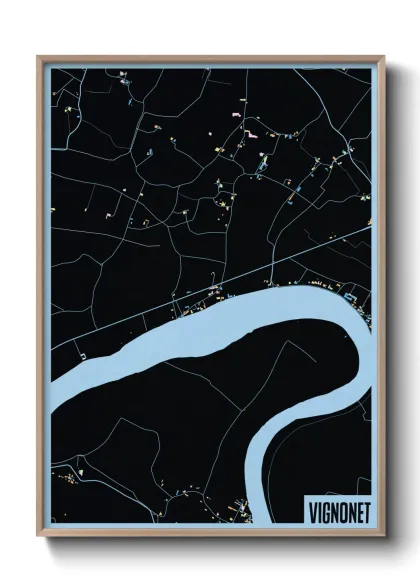 Une affiche de carte sur Vignonet