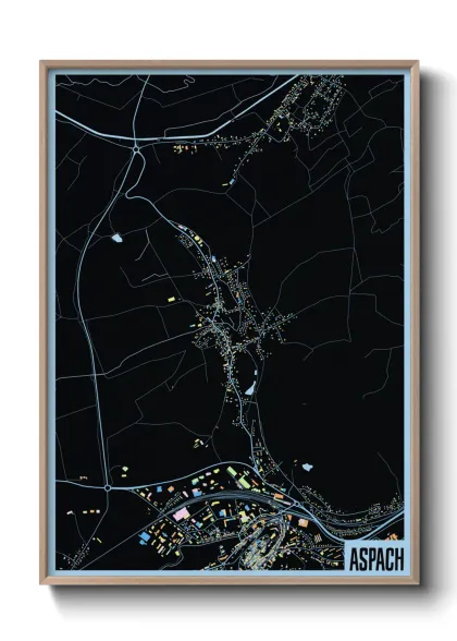 Une affiche de carte sur Aspach