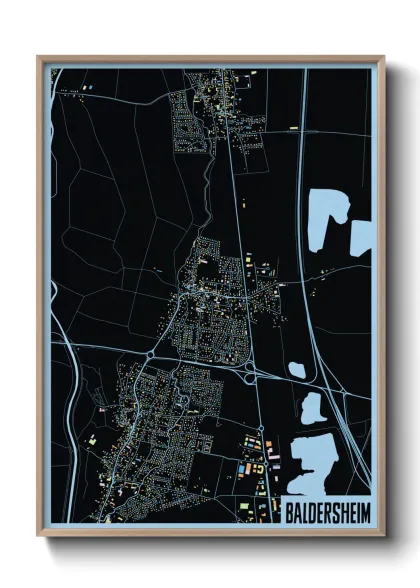 Une affiche de carte sur Baldersheim