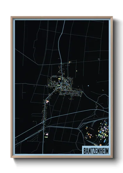 Une affiche de carte sur Bantzenheim