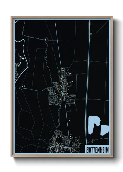 Une affiche de carte sur Battenheim