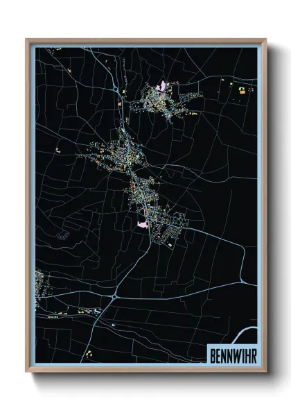 Une affiche de carte sur Bennwihr