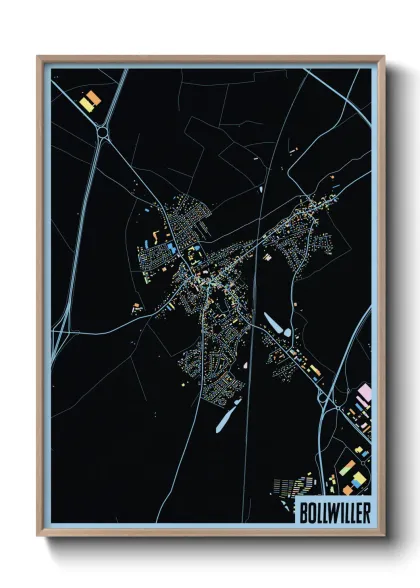 Une affiche de carte sur Bollwiller