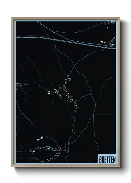 Une affiche de carte sur Bretten