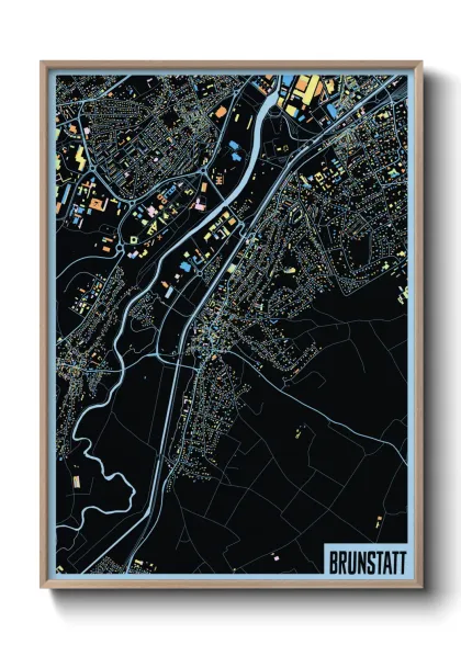 Une affiche de carte sur Brunstatt