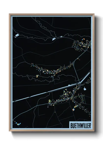 Une affiche de carte sur Buethwiller