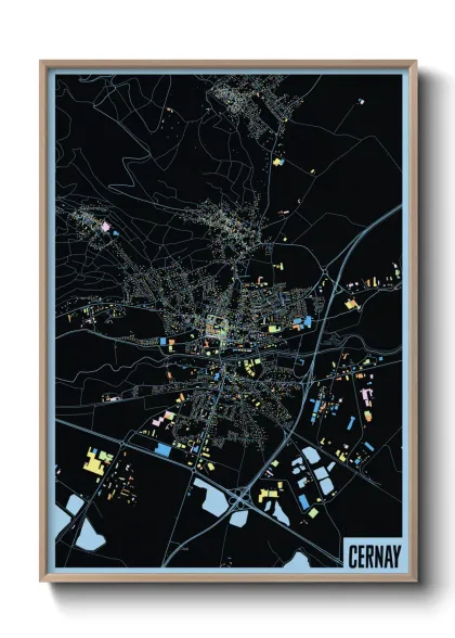 Une affiche de carte sur Cernay