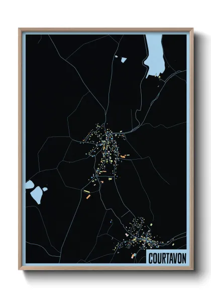 Une affiche de carte sur Courtavon