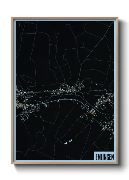 Une affiche de carte sur Emlingen