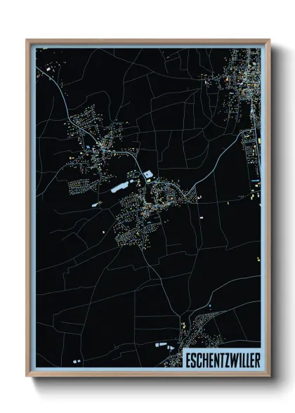 Une affiche de carte sur Eschentzwiller