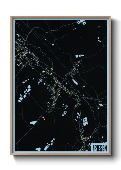 Une affiche de carte sur Friesen