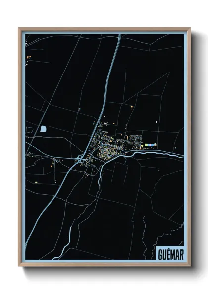 Une affiche de carte sur Guémar