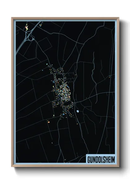 Une affiche de carte sur Gundolsheim