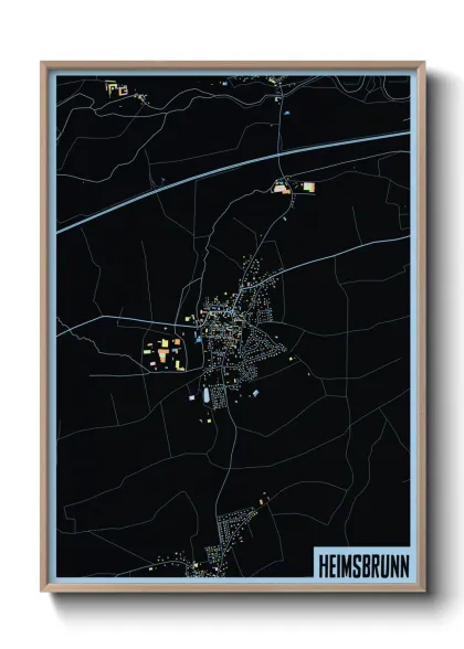 Une affiche de carte sur Heimsbrunn