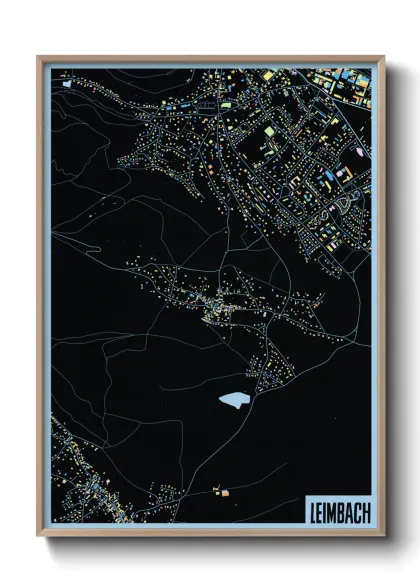 Une affiche de carte sur Leimbach