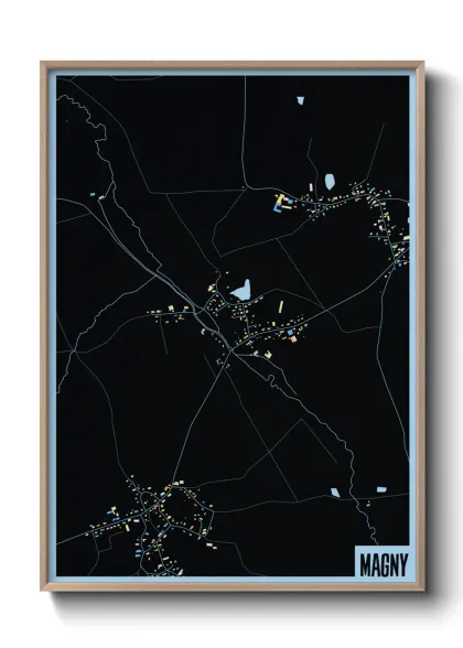 Une affiche de carte sur Magny