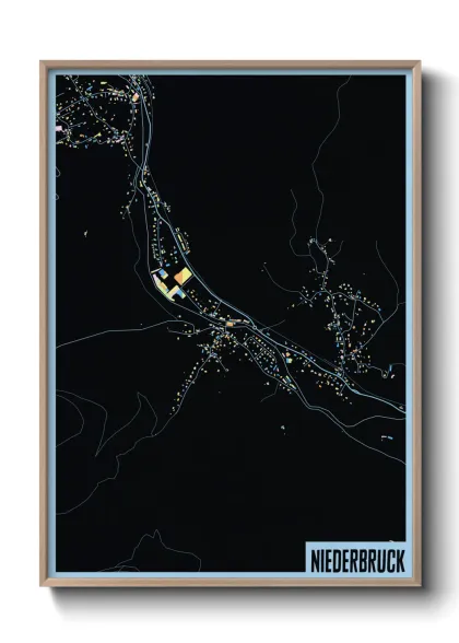 Une affiche de carte sur Niederbruck