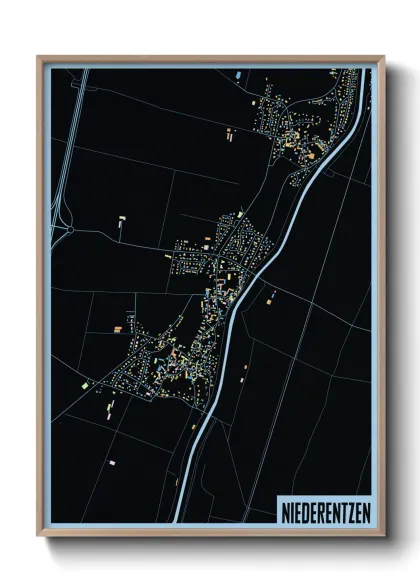 Une affiche de carte sur Niederentzen