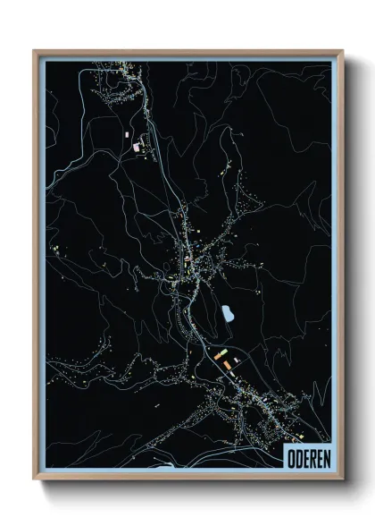 Une affiche de carte sur Oderen